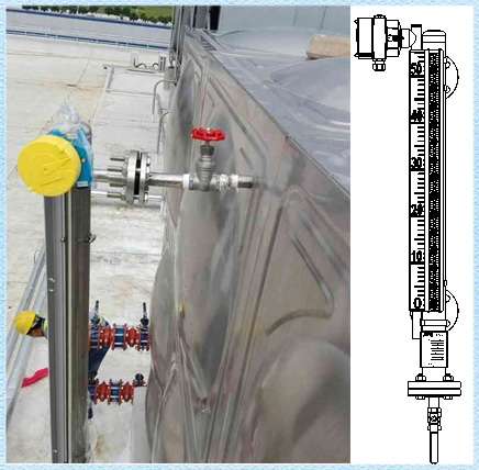 遠(yuǎn)傳磁翻板液位計安裝圖說明