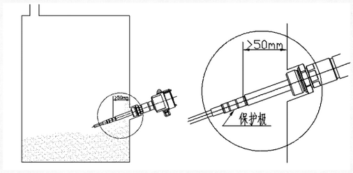 超高溫射頻導(dǎo)納料位開關(guān)安裝圖